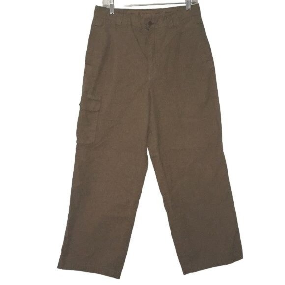 Tommy Bahama Cargo Pants 33 Brown Cotton Button Zip Pockets - Picture 1 of 8